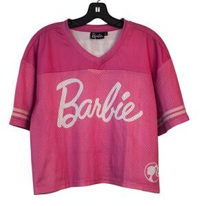 Barbie Malibu Women’s Cropped Football #59 Shirt Jersey Size Large Pink